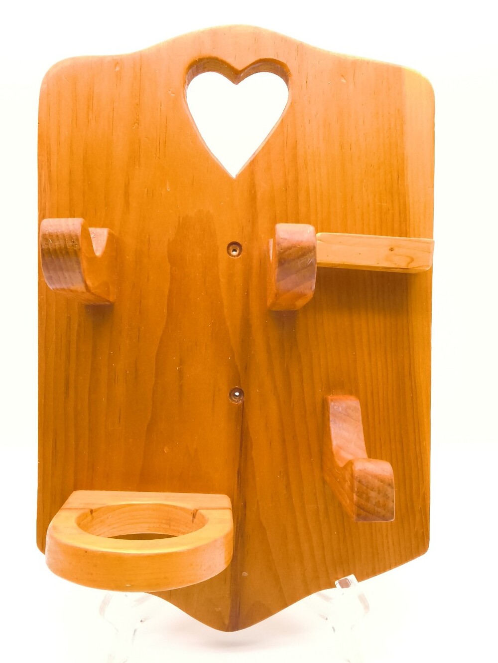 Vintage Handmade Wooden Hair Tool Caddy & Bathroom Organizer